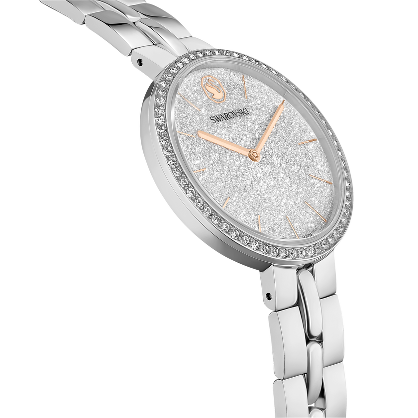 swarovski ساعة cosmopolitan، صناعة سويسرية، سوار معدني، لون فضي، ستانلس ستيل