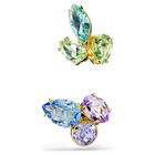 swarovski gema ear cuffs  asymmetrical design  mixed cuts  multicolored  18k gold finish