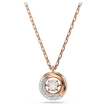 swarovski dextera pendant  round cut  white  rose gold tone plated