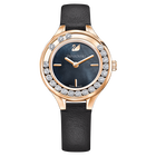 Lovely Crystals Mini Watch, Black, Rose Gold Tone