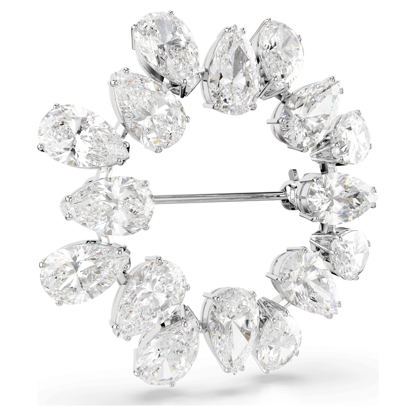 swarovski matrix brooch  pear cut  white  rhodium plated