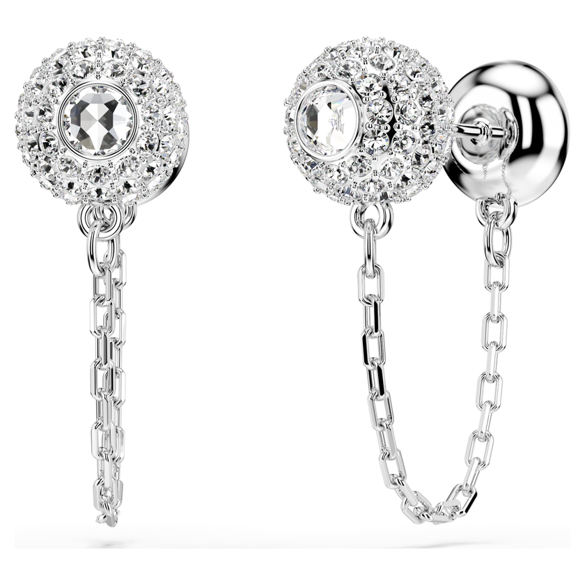 swarovski أقراط متدلية una angelic، قطع مستدير، لون أبيض، طلاء روديوم