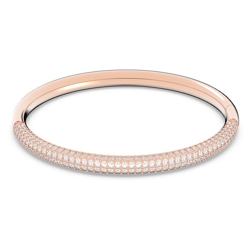 swarovski stone mini bangle  white  rose gold plated