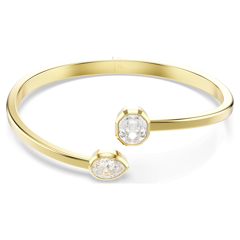 swarovski imber bangle  mixed cuts  white  gold tone plated