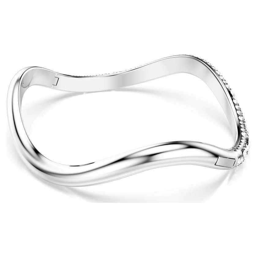 swarovski sublima bangle  round cut  white  rhodium plated