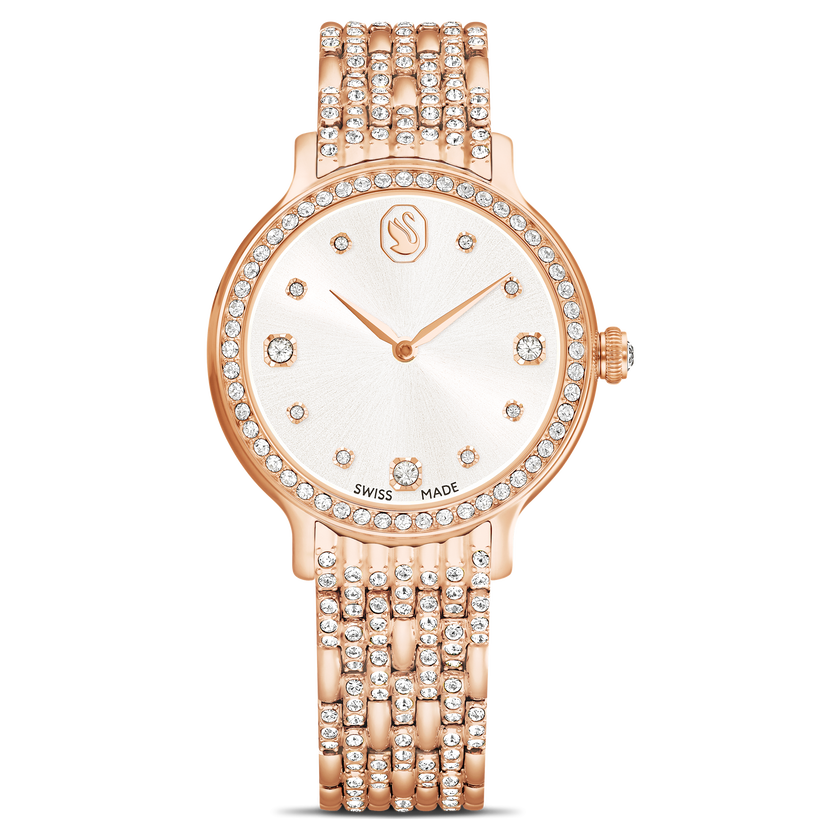 swarovski imber watch  swiss made  metal bracelet  rose gold tone  rose gold tone finish