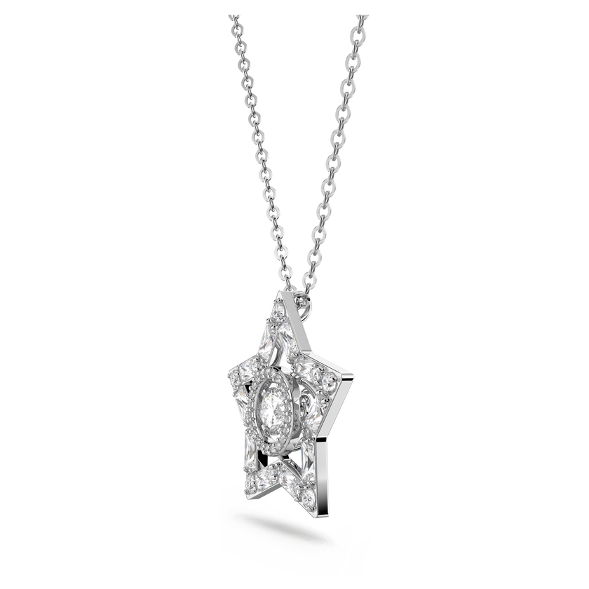 swarovski stella pendant  white  rhodium plated