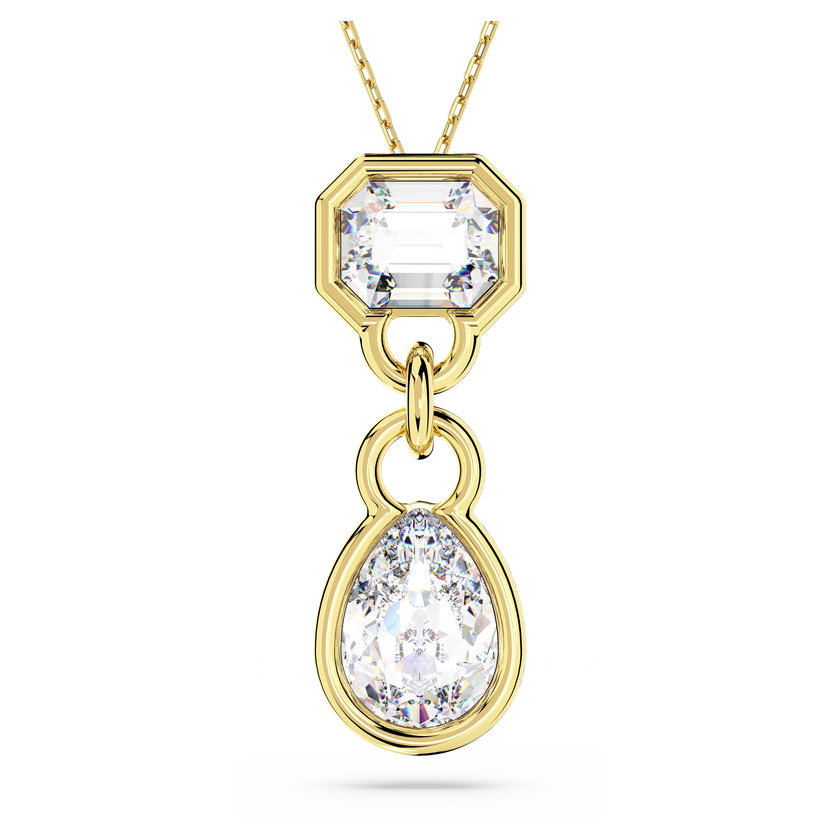 swarovski dextera pendant  mixed cuts  white  gold tone plated