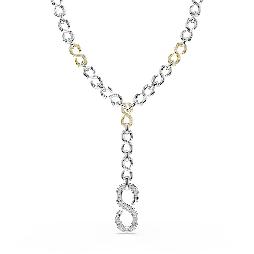swarovski dextera strandage  round cut  white  mixed metal finish
