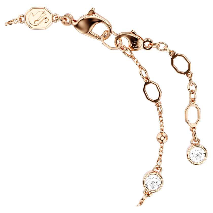 swarovski imber bracelet  round cut  white  rose gold tone plated