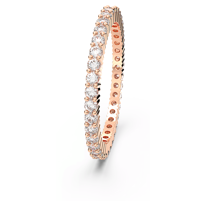 swarovski matrix vittore ring  round cut  white  rose gold tone finish