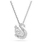 swarovski swan pendant  mixed cuts  swan  white