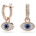 swarovski symbolica drop earrings  eye  multicolored  rose gold tone plated