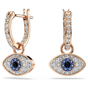 swarovski symbolica drop earrings  eye  multicolored  rose gold tone plated