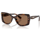 swarovski نظارة شمسية، شكل وسادة، sk6058u، لون بني