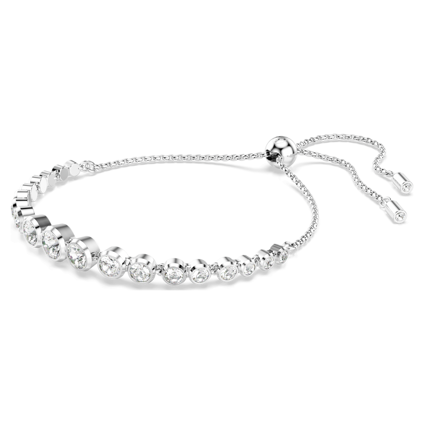 swarovski سوار imber tennis، قطع مستدير متنوع، لون أبيض، طلاء روديوم