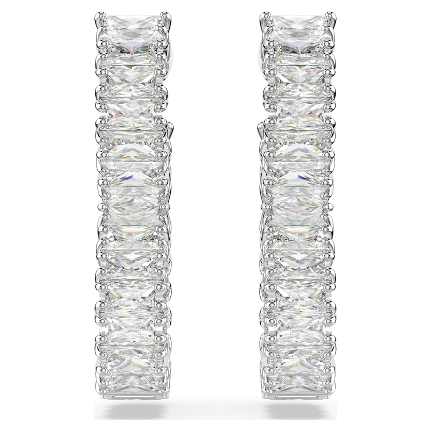 swarovski hyperbola hoop earrings  infinity  white  rhodium plated