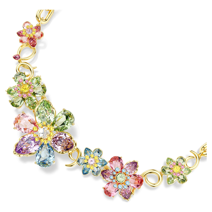 swarovski عقد idyllia، قطع متنوع، شكل زهرة، ألوان متعددة، لمسة نهائية من الذهب عيار 18 قيراط
