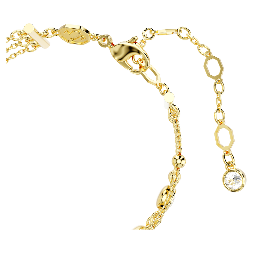 swarovski imber wide bracelet  round cut  white  gold tone plated