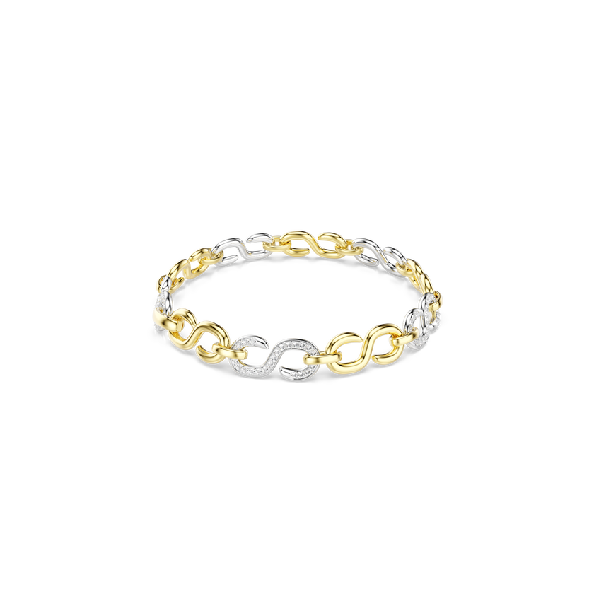 swarovski dextera bracelet  round cut  white  mixed metal finish
