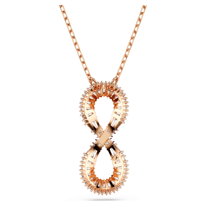 swarovski hyperbola pendant  infinity  white  rose gold tone plated