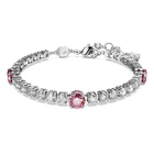 Matrix Tennis bracelet, Mixed cuts, Pink, Rhodium plated