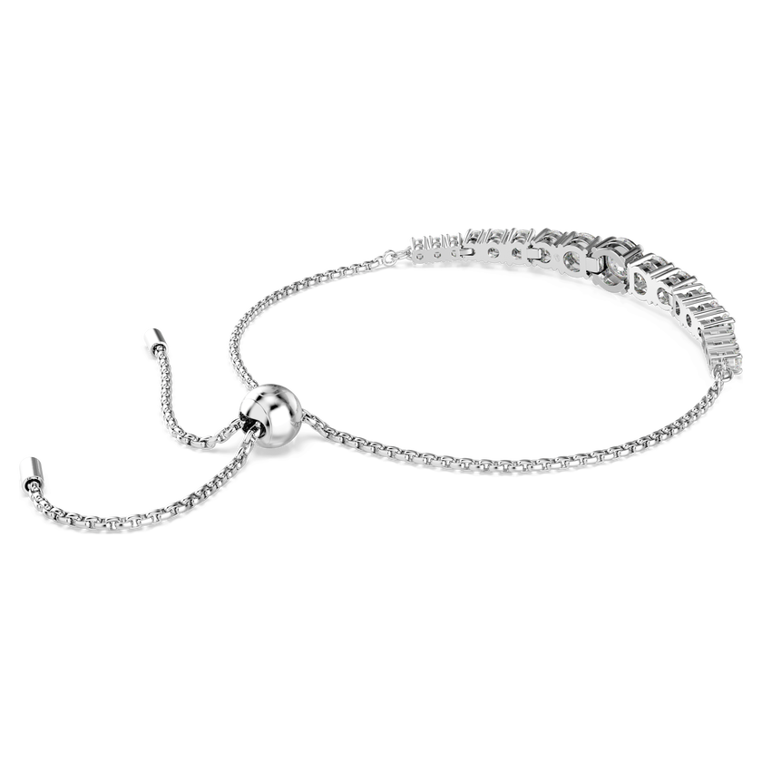 swarovski matrix bracelet  gradient of round cuts  white  rhodium plated