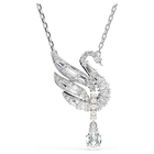 swarovski swan vienna pendant  swan  white  rhodium plated