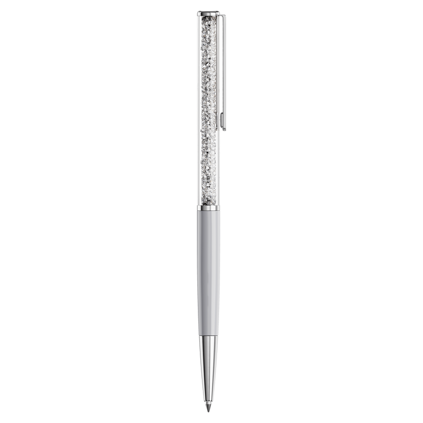 swarovski crystalline silk ballpoint pen  white  white lacquered  chrome plated