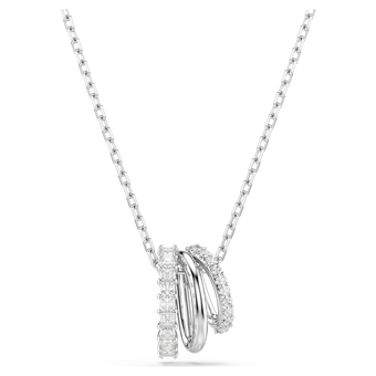 swarovski قلادة hyperbola، قطع مستدير، لون أبيض، طلاء روديوم