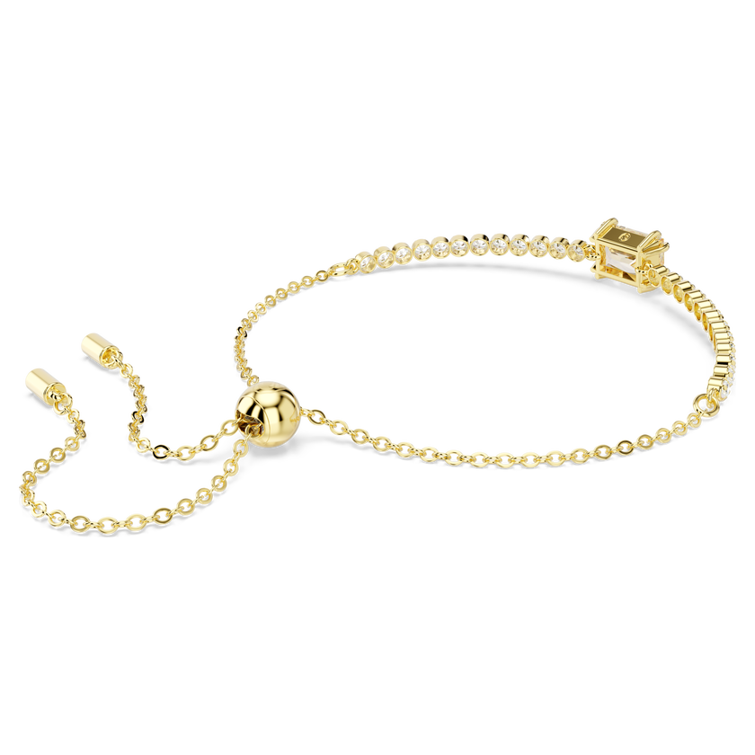 swarovski matrix tennis bracelet  mixed cuts  caramel  gold tone plated