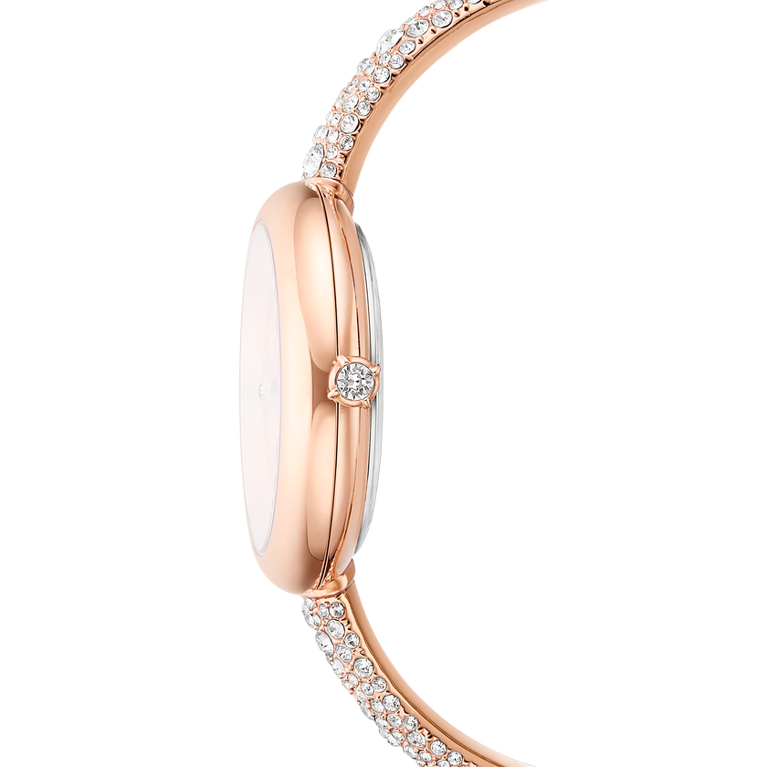 swarovski ساعة sublima bangle، صناعة سويسرية، سوار معدني، لون ذهبي وردي، لمسة نهائية بلون ذهبي وردي