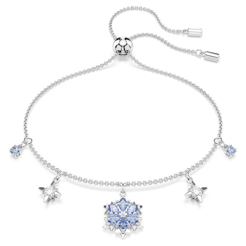 swarovski magic bracelet  snowflake  blue  rhodium plated
