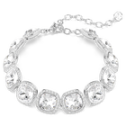 swarovski una angelic bracelet  cushion cut  white  rhodium plated