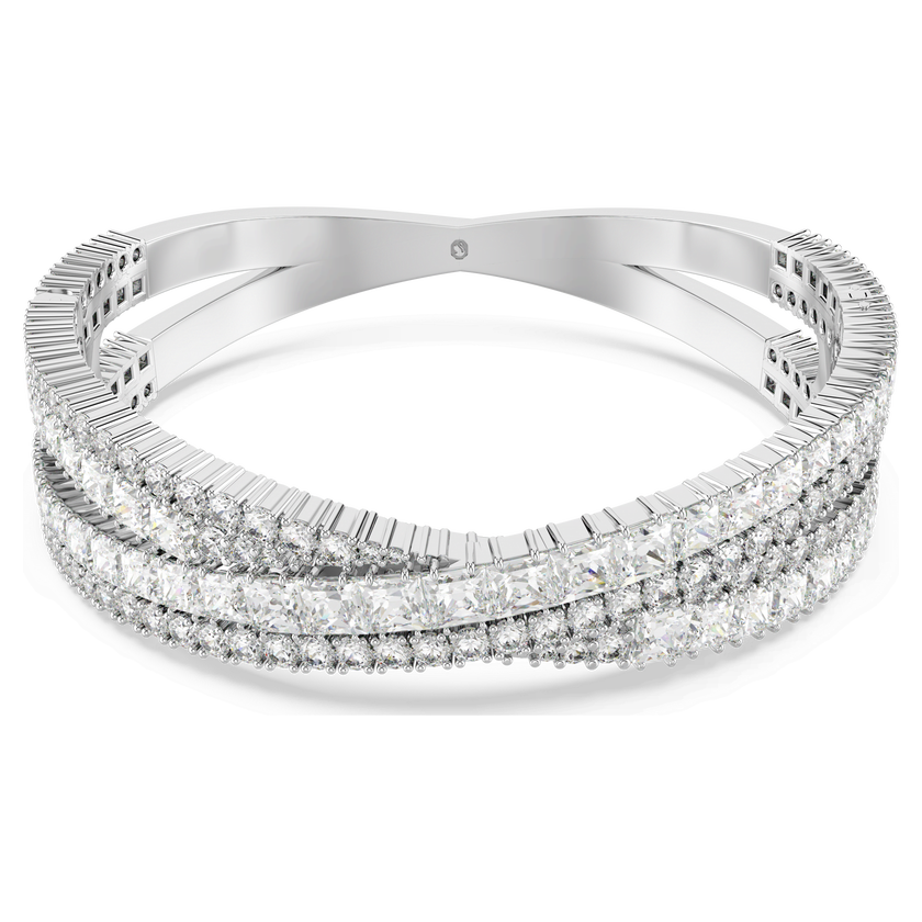 swarovski hyperbola cuff  mixed cuts  infinity  white  rhodium plated