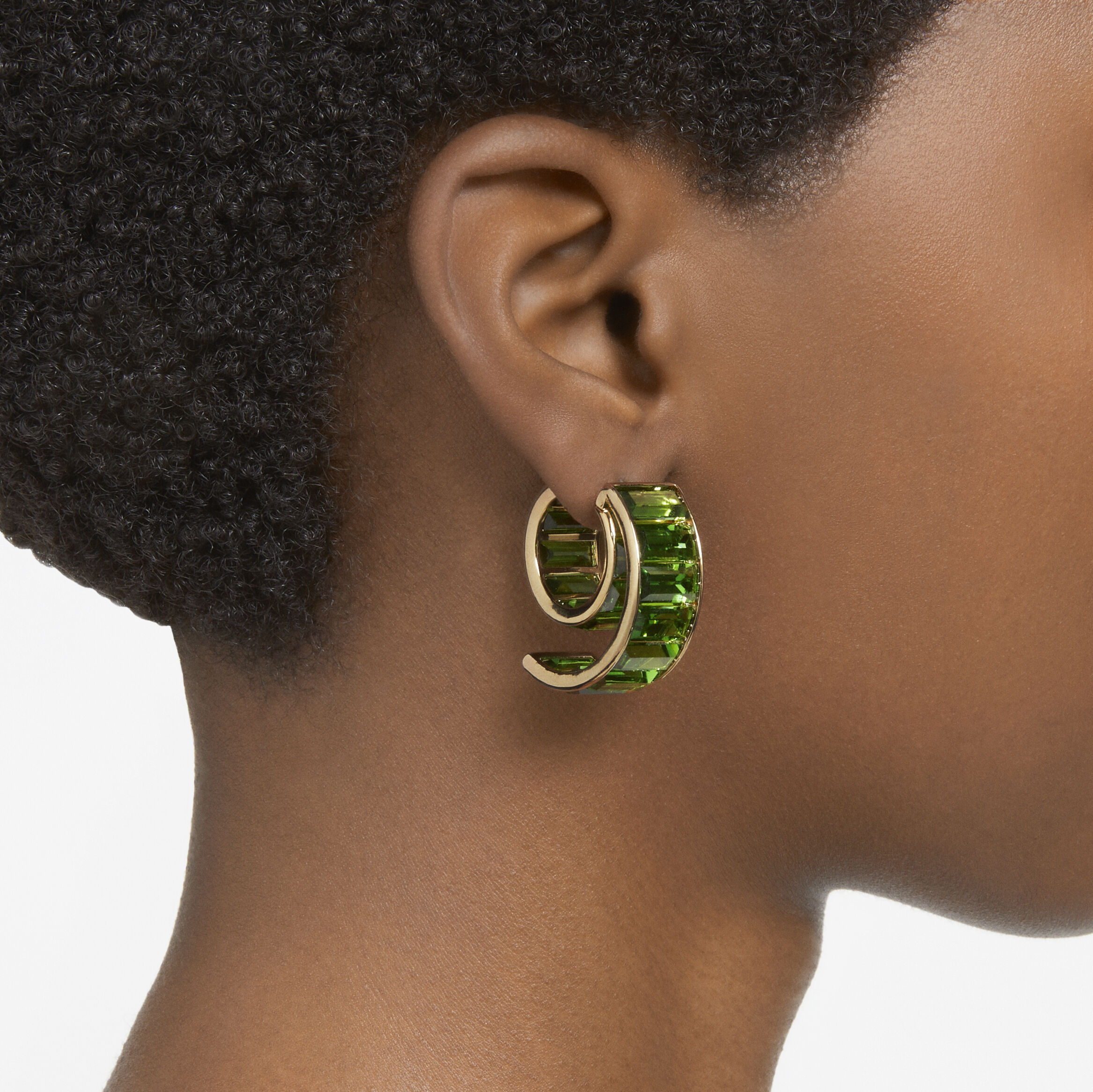 Swarovski gold sales hoop earrings