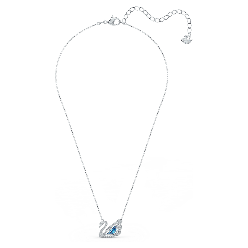 swarovski عقد swan، على شكل بجعة، لون أزرق، طلاء روديوم