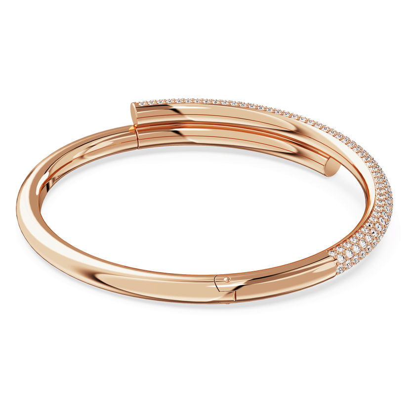 swarovski dextera bangle  magnetic closure  white  18k rose gold finish