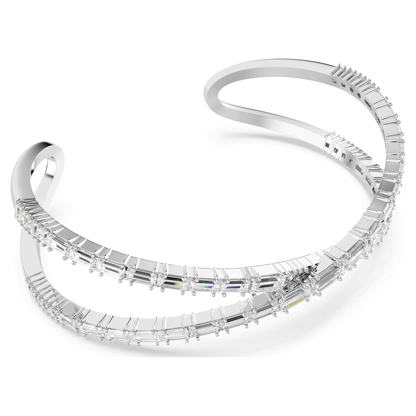 swarovski hyperbola cuff  infinity  white  rhodium plated