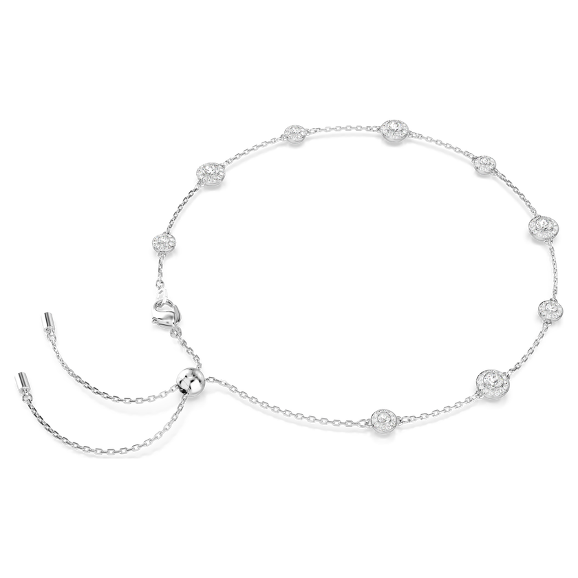 swarovski una angelic necklace  round cut  double sided motifs  white  rhodium plated