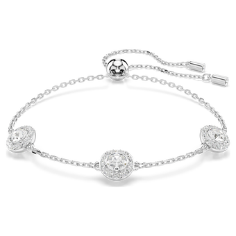 swarovski una angelic bracelet  round cut  double sided motifs  white  rhodium plated