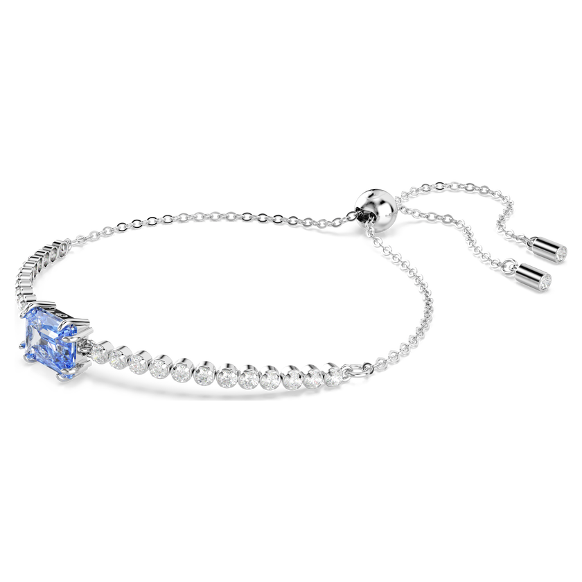 swarovski matrix tennis bracelet  mixed cuts  blue  rhodium plated