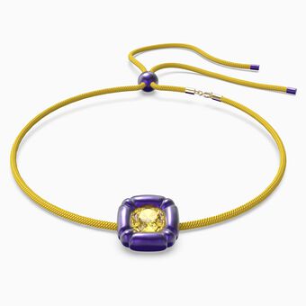 Dulcis necklace, Cushion cut crystals, Purple