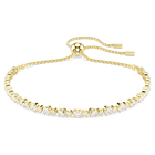 swarovski matrix tennis bracelet  round cut  white  gold tone plated