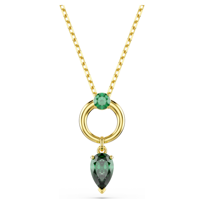 swarovski mesmera pendant  mixed cuts  green  gold tone plated