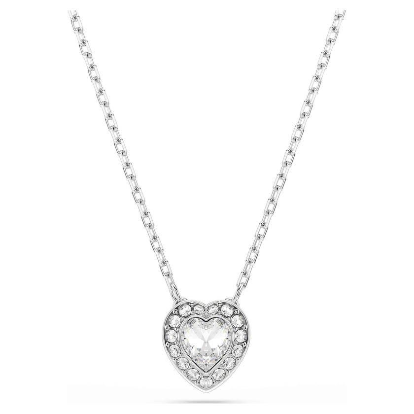 ariana grande x swarovski pendant  mixed cuts  heart  white  rhodium plated
