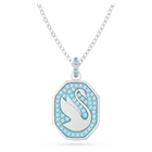 Signum pendant, Swan, Blue, Rhodium plated