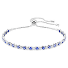 swarovski matrix tennis bracelet  mixed round cuts  blue  rhodium plated