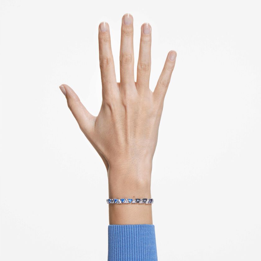 millenia bracelet  triangle swarovski zirconia  blue  rhodium plated