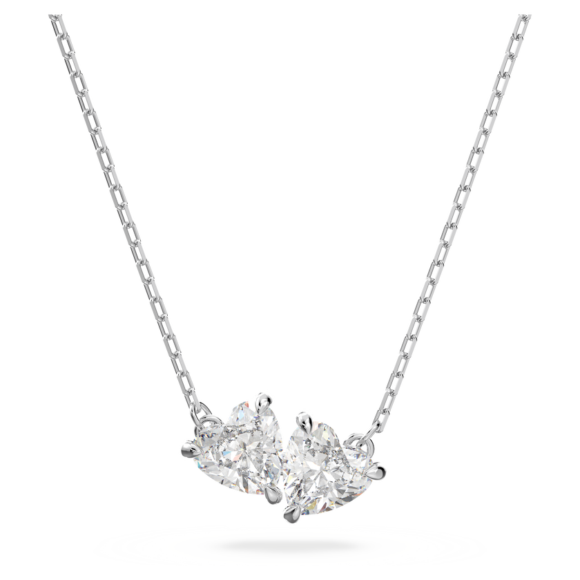 swarovski عقد mesmera، شكل قلب، لون أبيض، طلاء روديوم